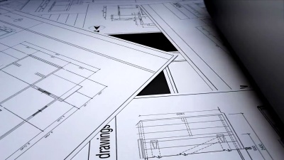 建筑图纸改变了3D房屋内部。