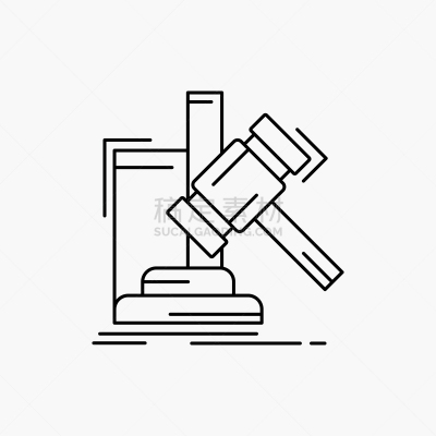 槌子,线图标,锤子,商务,判断,拍卖