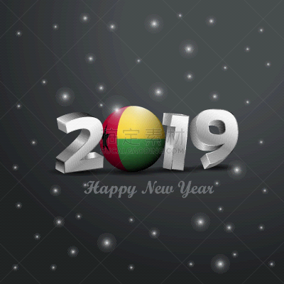 几内亚比绍,2019,字体,新年前夕,华丽的,请柬,24,壁纸,问候