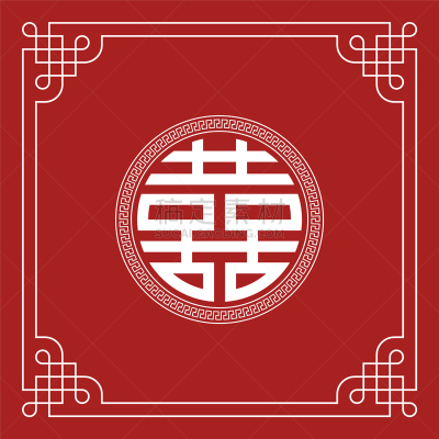 幸福,汉字,亚洲,传统,红色,请柬,重复,爱,装饰
