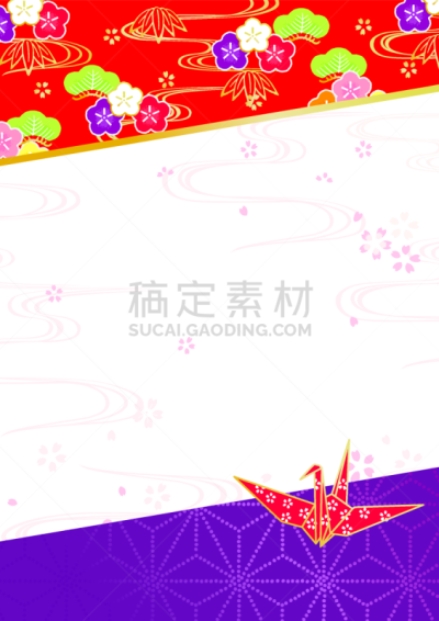 绘画插图,背景,日本,矢量,式样,华丽的,和服,折纸工艺,纸鹤,几何形状