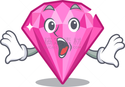 吉祥物,粉色,惊奇,形状,钻石,可爱的,华贵,自然美,面部表情,震惊