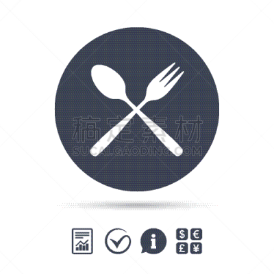 甜点心,茶匙,标志,图标,几何形状,食品,餐具,餐馆,吃,叉