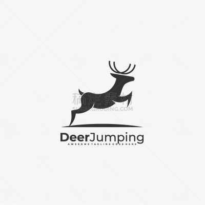 logo deer jumping silhouette