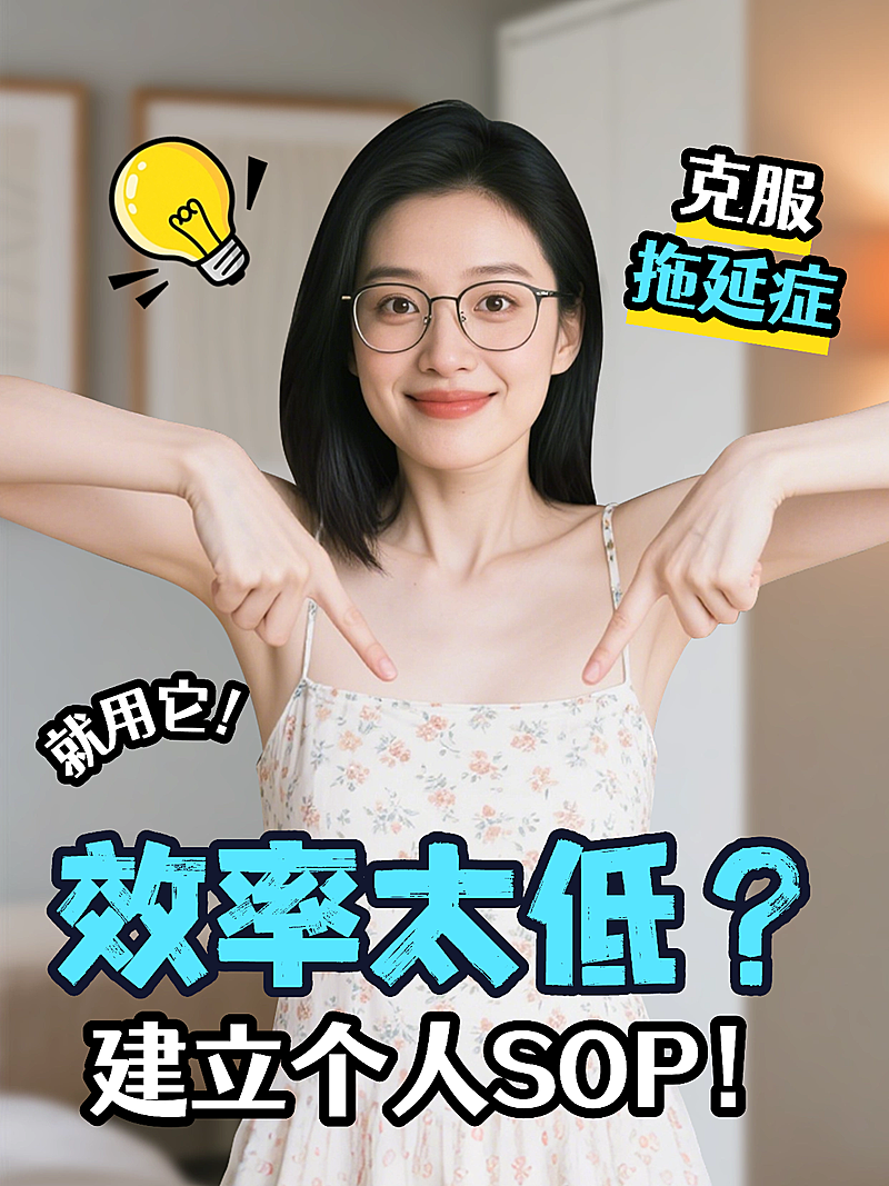 个人效率提升指南分享小红书封面aigc