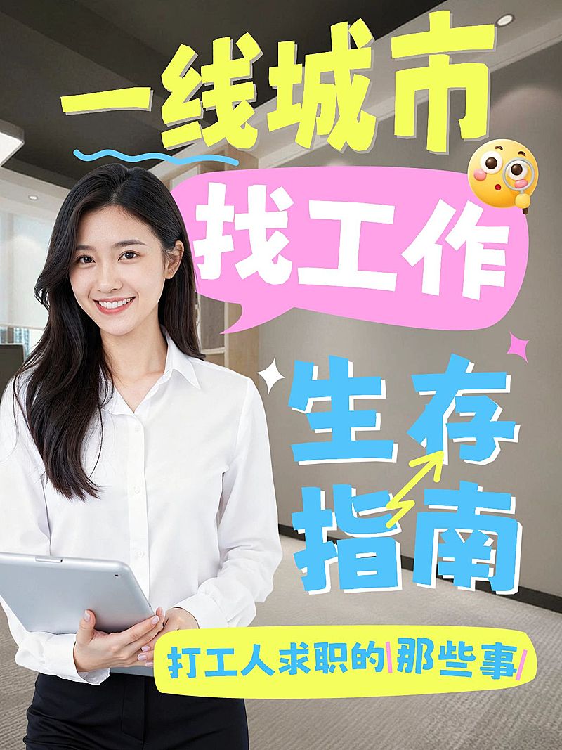 一线工作求职打工人生存攻略指南分享人像小红书封面