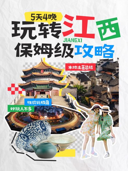 旅游攻略拼贴风小红书套装小红书封面预览效果