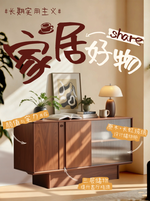 商品零售家居装饰好物推荐松弛感小红书封面预览效果