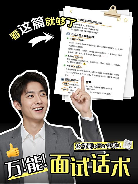 面试话术分享职场攻略指南小红书封面