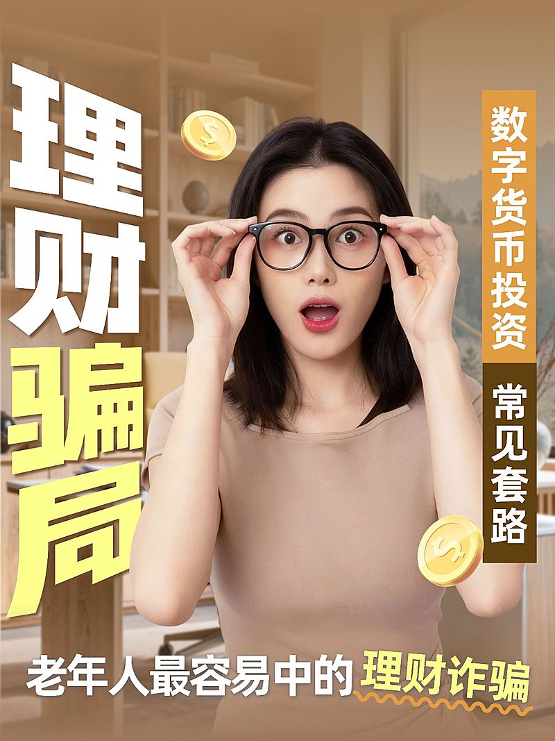 理财骗局避雷攻略科普人像小红书封面
