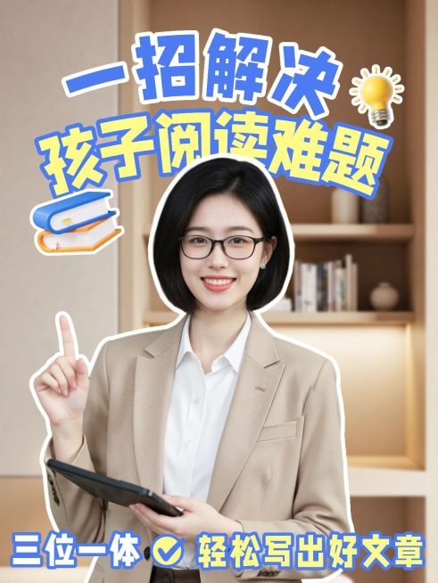 教育培训素质教育少儿阅读攻略科普人像小红书封面预览效果