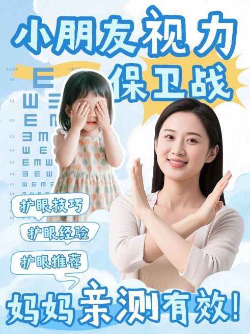 母婴亲子热门生活分享视力保护攻略指南小红书封面预览效果