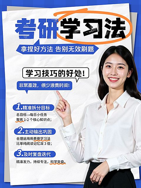 考研备考攻略分享人像小红书封面