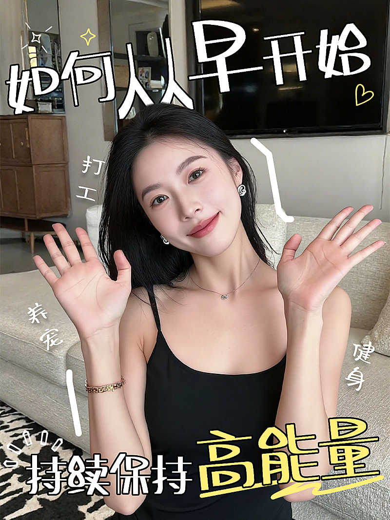 日常保持高能量技巧生活分享小红书封面aigc