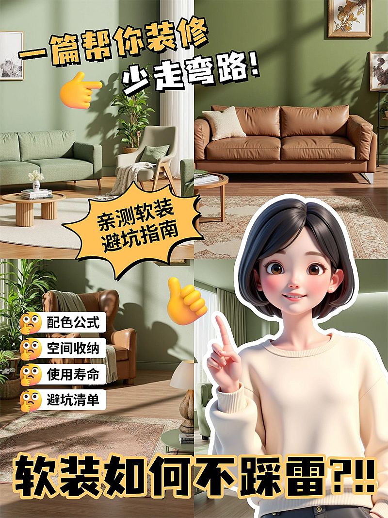 家居软装攻略指南小红书封面aigc