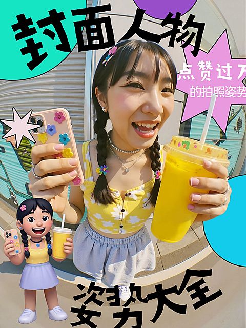 大字emoji人像网感视频封面小红书封面视频分享封面aigc