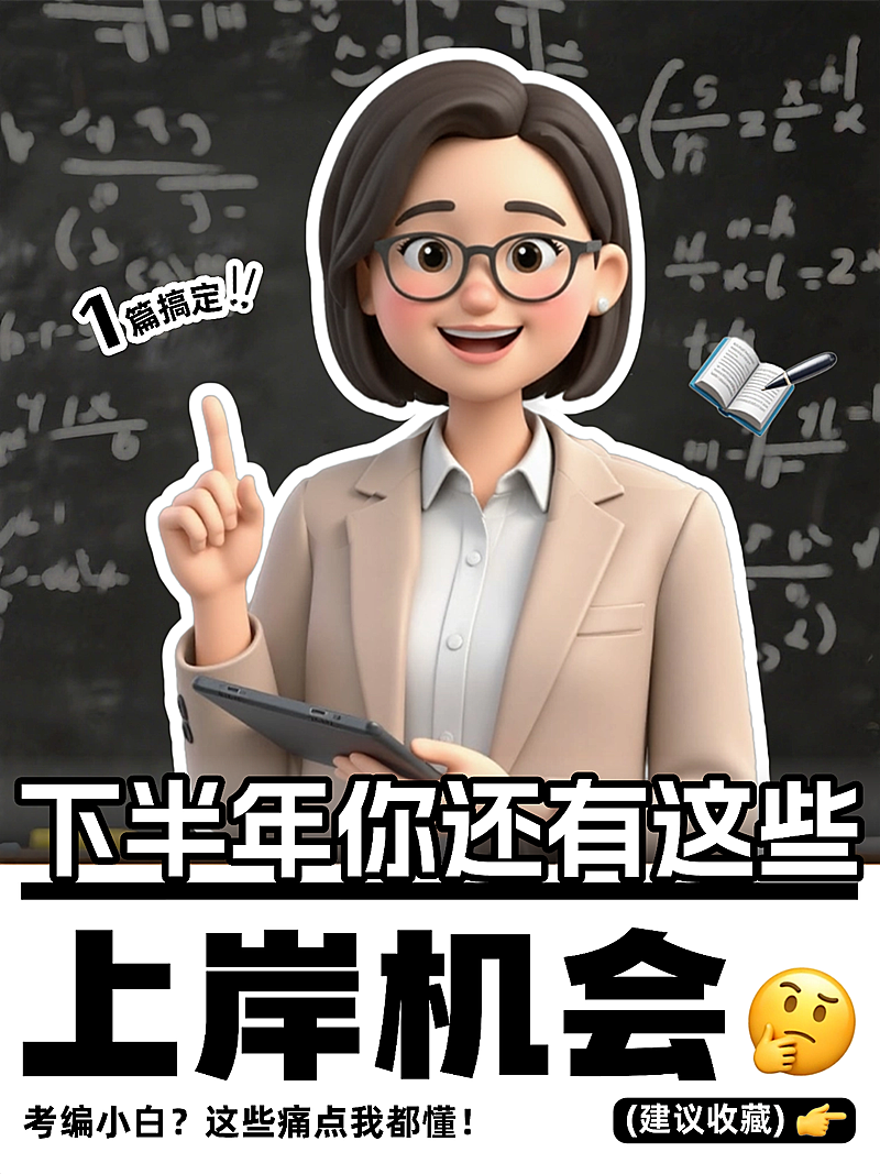 Q版3D人物教育培训考公考编小红书封面