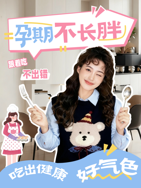 母婴亲子孕产孕期饮食分享人像小红书封面预览效果