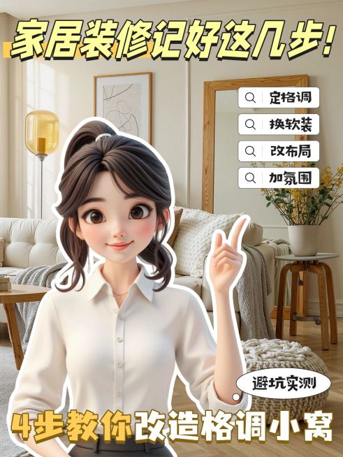 家居装修攻略小红书封面aigc预览效果