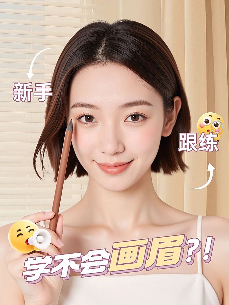 美容美妆自媒体博主化妆教程分享网感吸睛小红书封面aigc