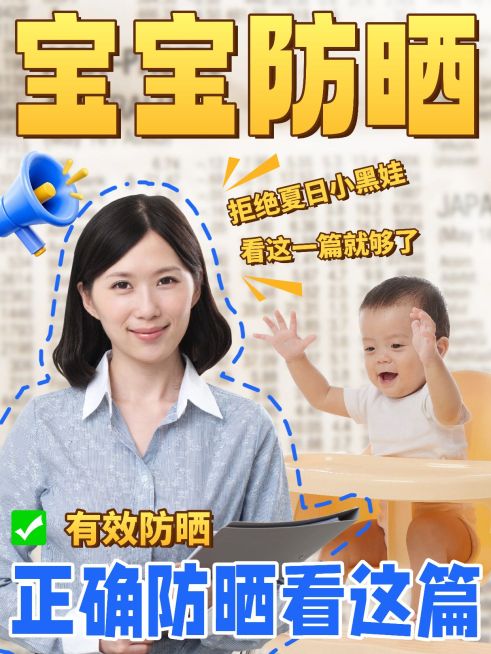 母婴亲子宝宝防晒测评好物推荐分享小红书封面预览效果