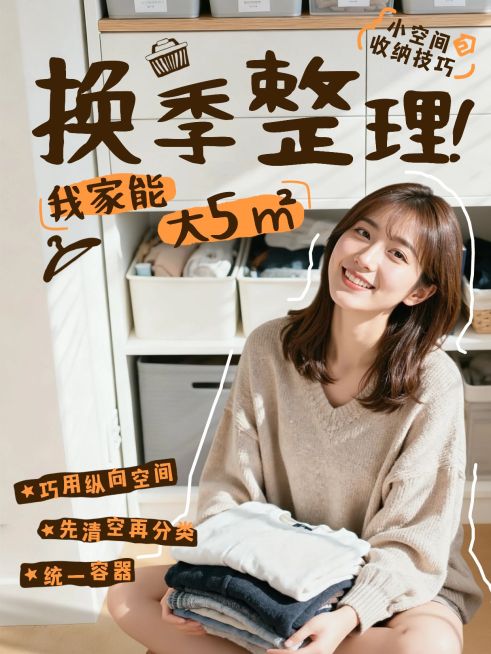 家居装饰收纳整理技巧攻略分享松弛感人像小红书封面预览效果