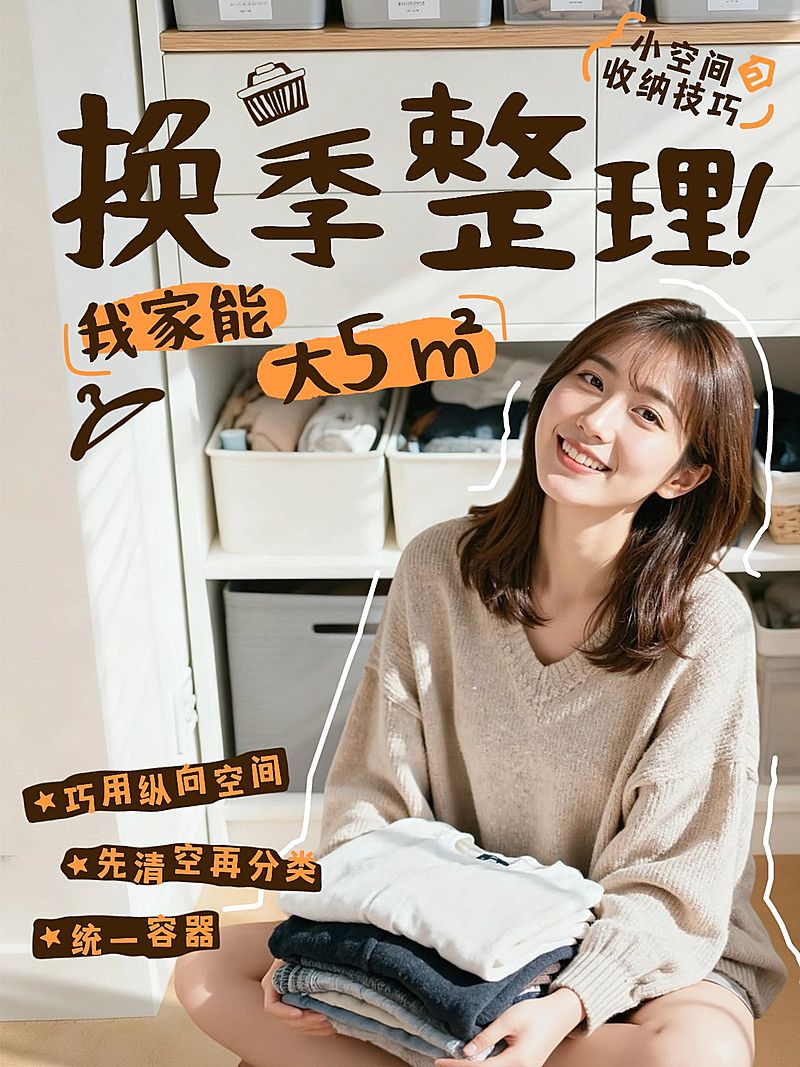 家居装饰收纳整理技巧攻略分享松弛感人像小红书封面