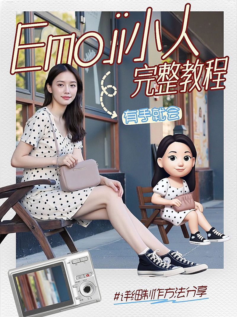 大字emoji人像小红书封面视频分享封面aigc