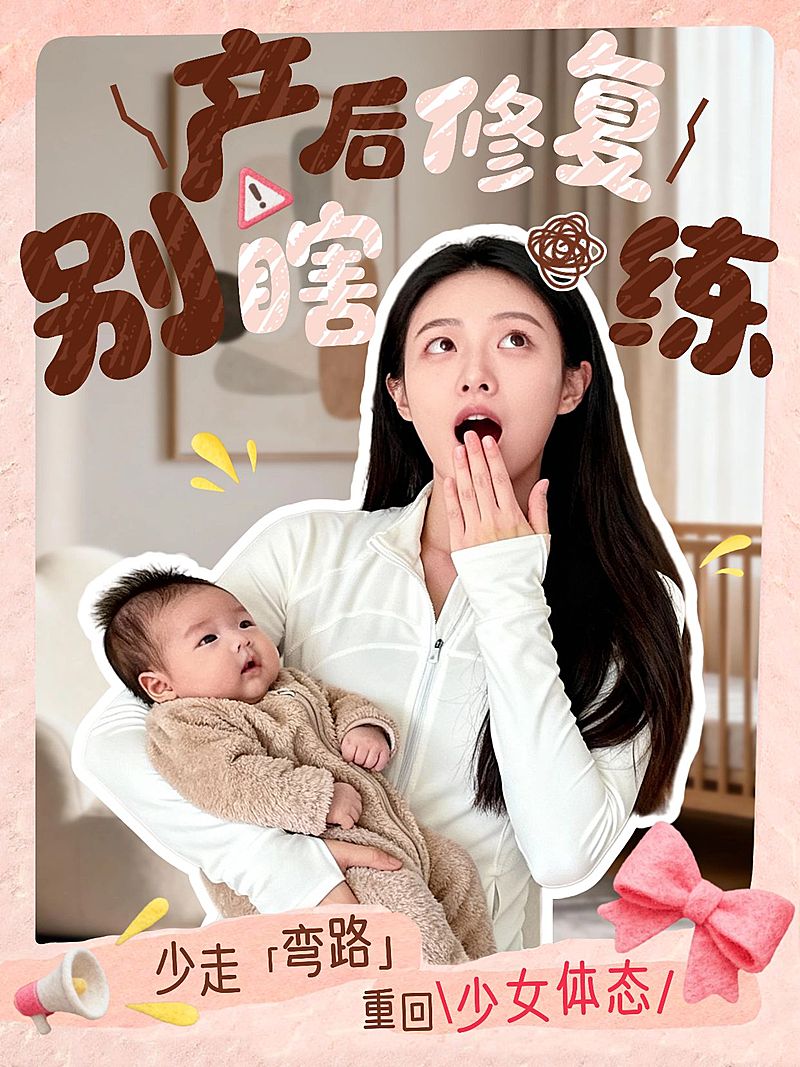 母婴亲子孕产产后修复攻略指南人像小红书封面
