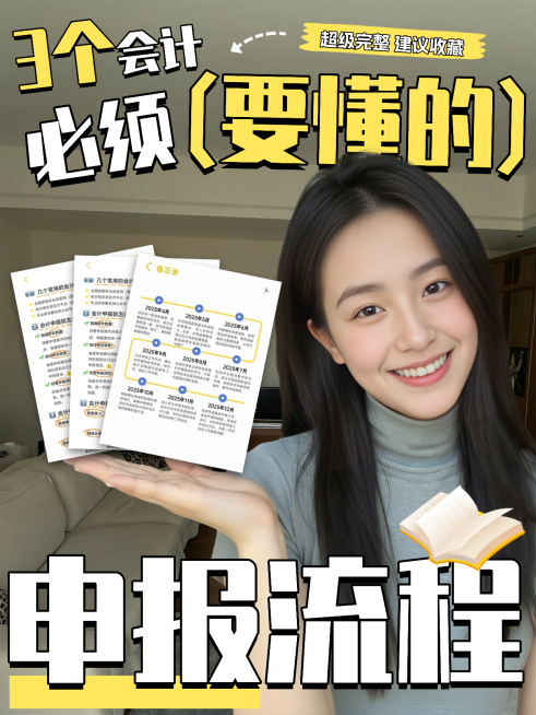 会计申报流程科普攻略吸睛网感人像小红书封面预览效果