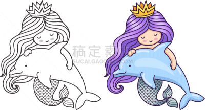 可爱的,梦想,头发,紫色,美人鱼,山,荧光色,直的,公主,爱