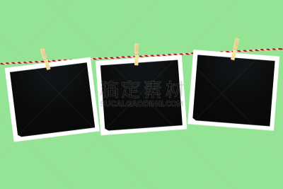 三个物体,边框,与摄影有关的场景,矢量,绳子,衣夹,绘画插图,绿色背景,紧迫,握紧