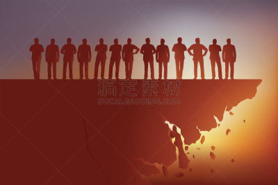 概念,悬崖,倒塌,危险,环境损害,男人,在下面,未来,平衡折角灯,风险