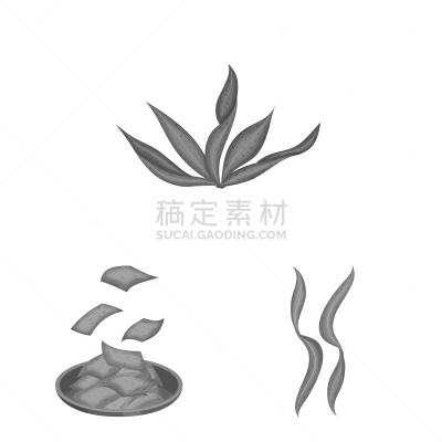 isolated object plant and weed logo collection