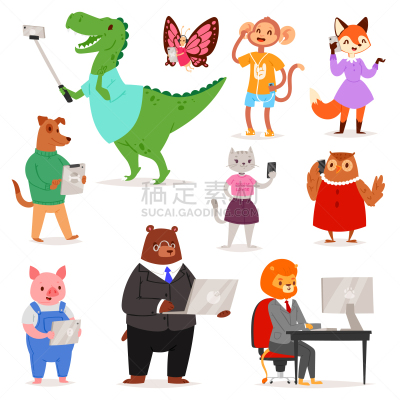 动物,桌上玩具,模仿动物,卡通,猴子,商务,计算机,野生动物,药丸,技术