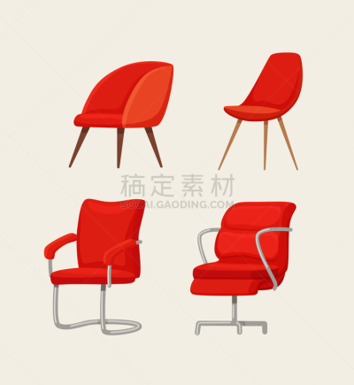 矢量,卡通,办公椅,绘画插图,商务,经理,空的,背景分离,自由,扶手椅