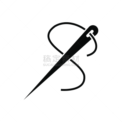 矢量,计算机图标,模板,平坦的,针,时髦的,接缝,背景分离,纺织品,穿入