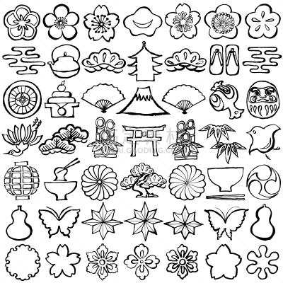 绘画插图,日本,计算机图标,传统,动物的冠,日本灯笼,京都市,铅笔画,京都府,富士山