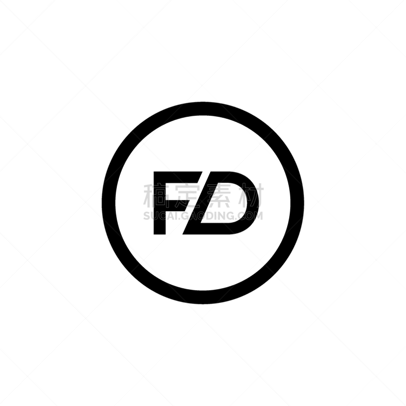 initial letter fd logo design template creative