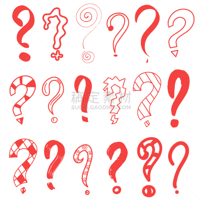 草图,问号,乱画,红色,矢量,手,式样,水笔,背景,绘画插图