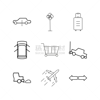 直的,图标集,排气管,手摇车,汽车,行李,风,图像,机场,运输