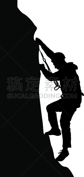 黑色,白色背景,白色,风险,勇气,男人,运动,剪影,攀岩