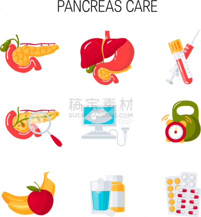 身体保养,计算机图标,扁平化设计,胰腺,信息图表,健康保健,人,生病