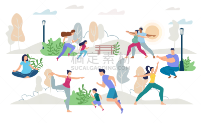 人,平坦的,矢量,都市风光,女儿,丈夫,运动,家庭,父母