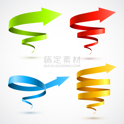 螺线,色彩鲜艳,箭头符号,黄色,商务,红色,图像,布置,收集,缠绕