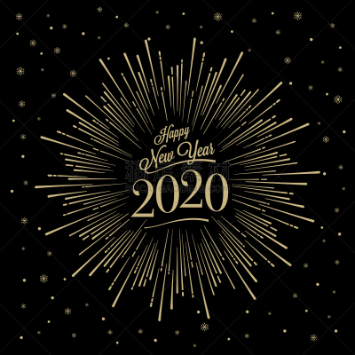 2020,新年前夕,绘画插图,矢量,黑色,事件,贺卡,一月,节日,砰