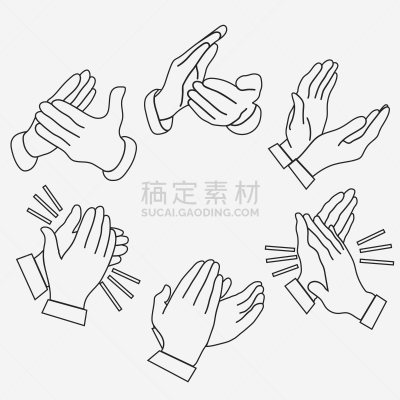 鼓掌欢迎,人,白色,黑色,直的,概念,非凡的,鼓掌,庆祝,钦佩