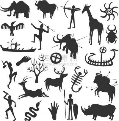 石洞壁画,人,考古学,非洲,男人,图像,沙岩,原始主义,布置