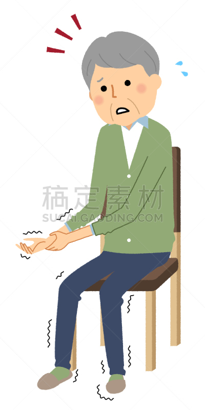 四肢,老年男人,部分,仅日本人,父亲,手,白发,日本人,颤抖,瘫痪