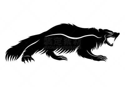 黑色,狼獾,标志,野生动物,图像,矢量,尖牙,动物,哺乳纲,剪影